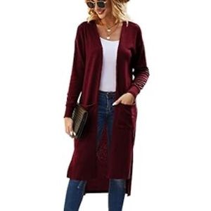 Sweater duster high low bottom